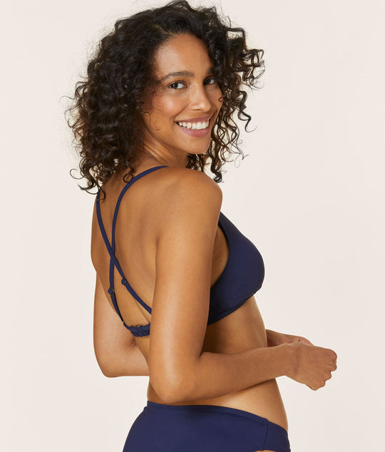 The Valencia Bikini Top - Flat - Navy