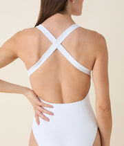 The Tulum One Piece - Eco Nylon - White - Long Torso