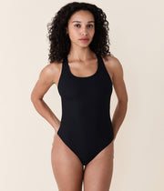 The Tulum One Piece - Eco Ribbed - Black - Long Torso