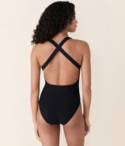 The Tulum One Piece - Eco Ribbed - Black - Long Torso