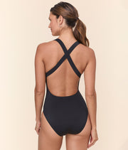The Tulum One Piece - Eco Nylon - Black - Long Torso