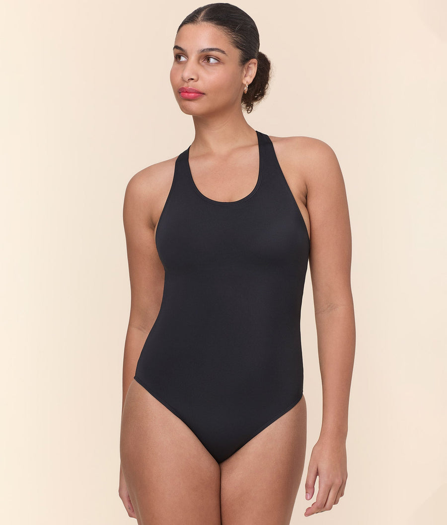 The Tulum One Piece - Eco Nylon - Black - Long Torso