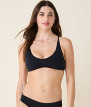 The Valencia Bikini Top - Flat - Black